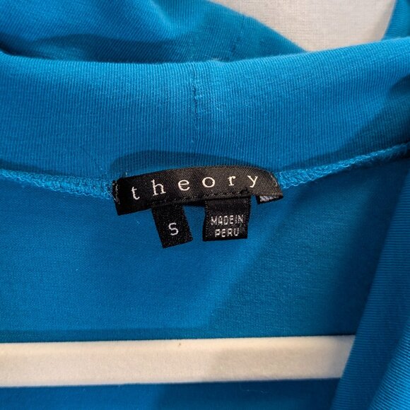 Theory Size Small Mock Turtleneck Top Cerulean - Picture 2 of 13